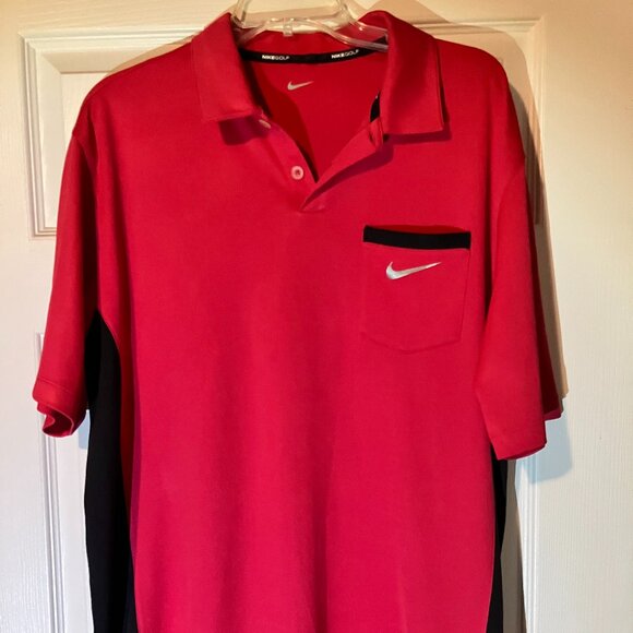 Nike Golf Large Tall Mens Red/Black Polo - Picture 1 of 1